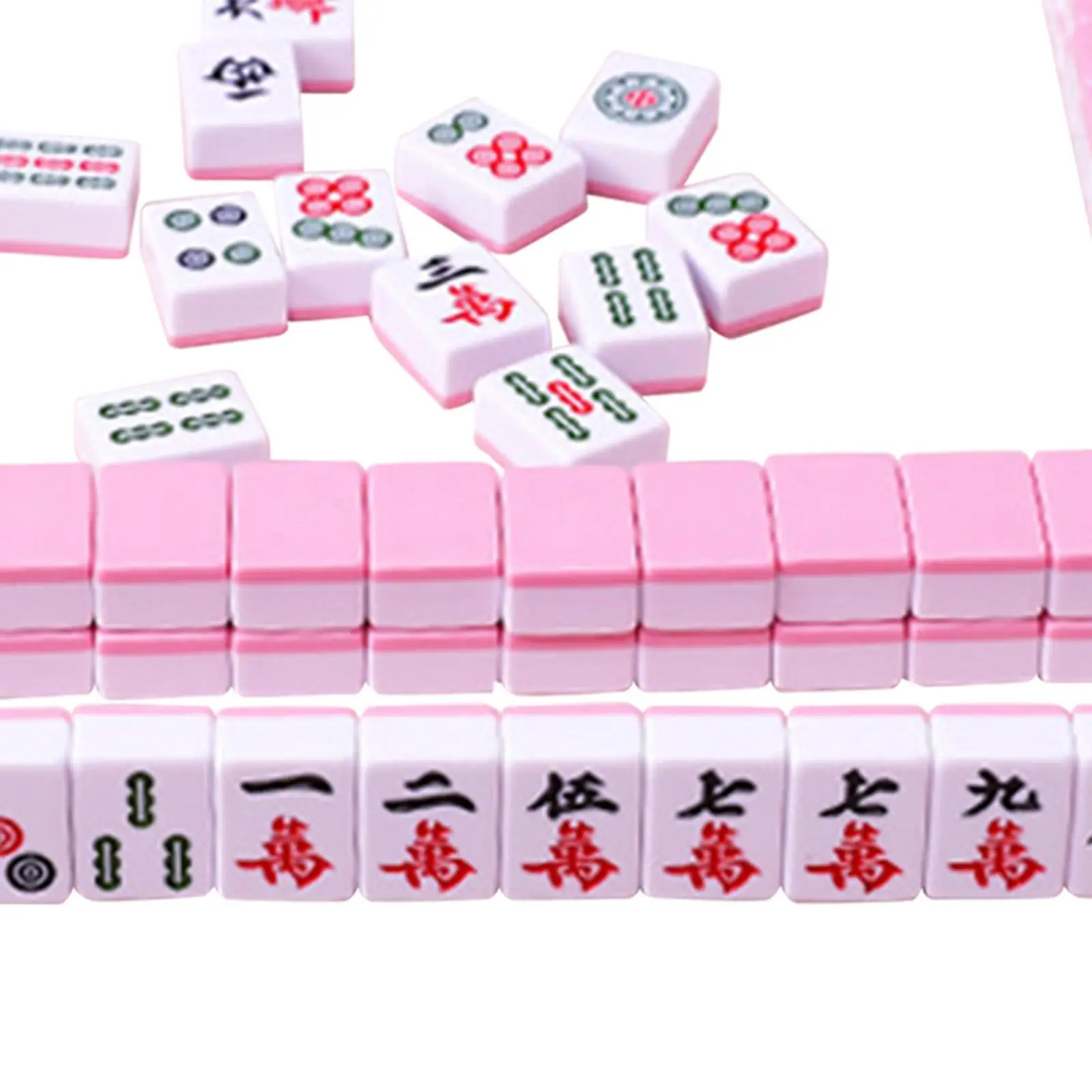 144Pcs Chinese Version Game Set Traditional Party Supplies Mini Mahjong Tiles for Dormitory Apartment Home Friends Adults