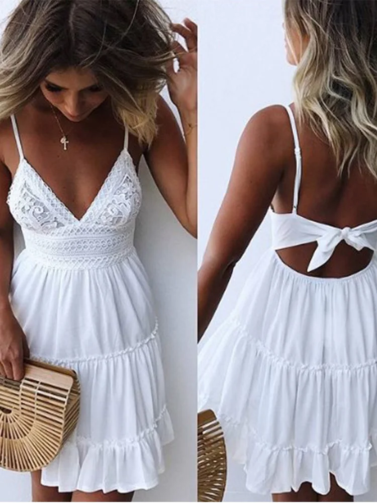 Awoscut Vestido De Verano Sin Tirantes Para