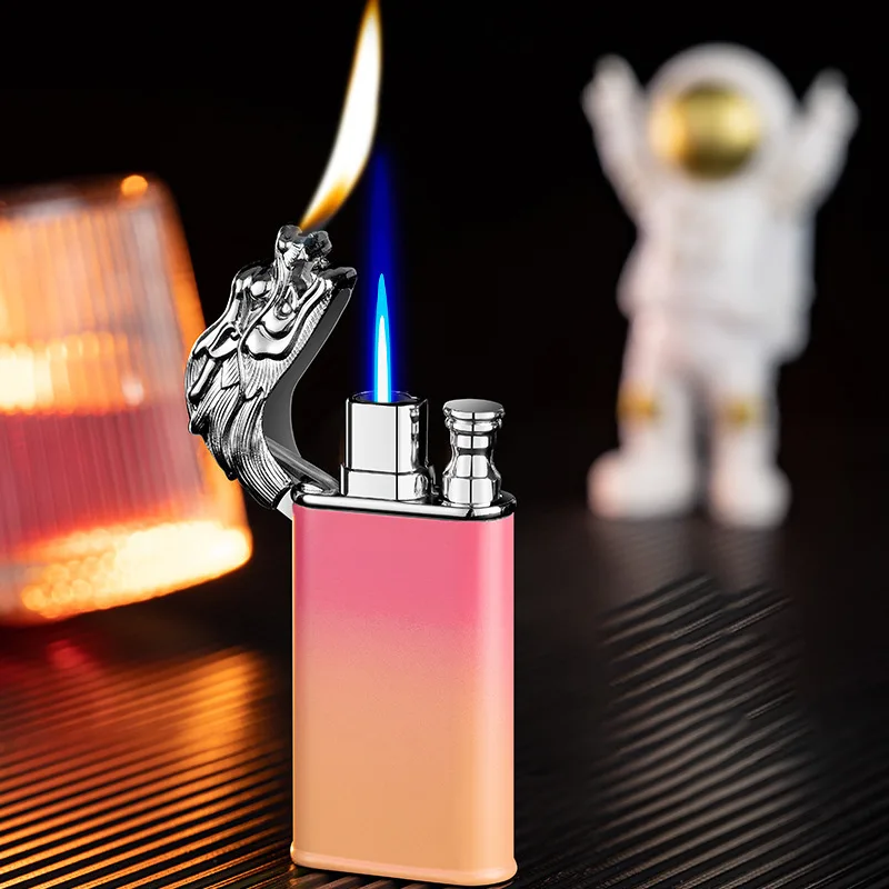 Unusual Double Fire Dragon Lighter Crocodile Dolphin Tiger Style