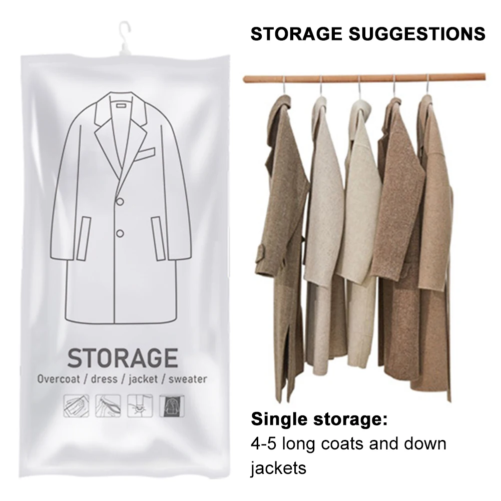 Closet Organizer Hanging Vacuum Storage Bags Wardrobe Compressed Bag Space Saving Seal Organizer Vacuum bags for storing clothes