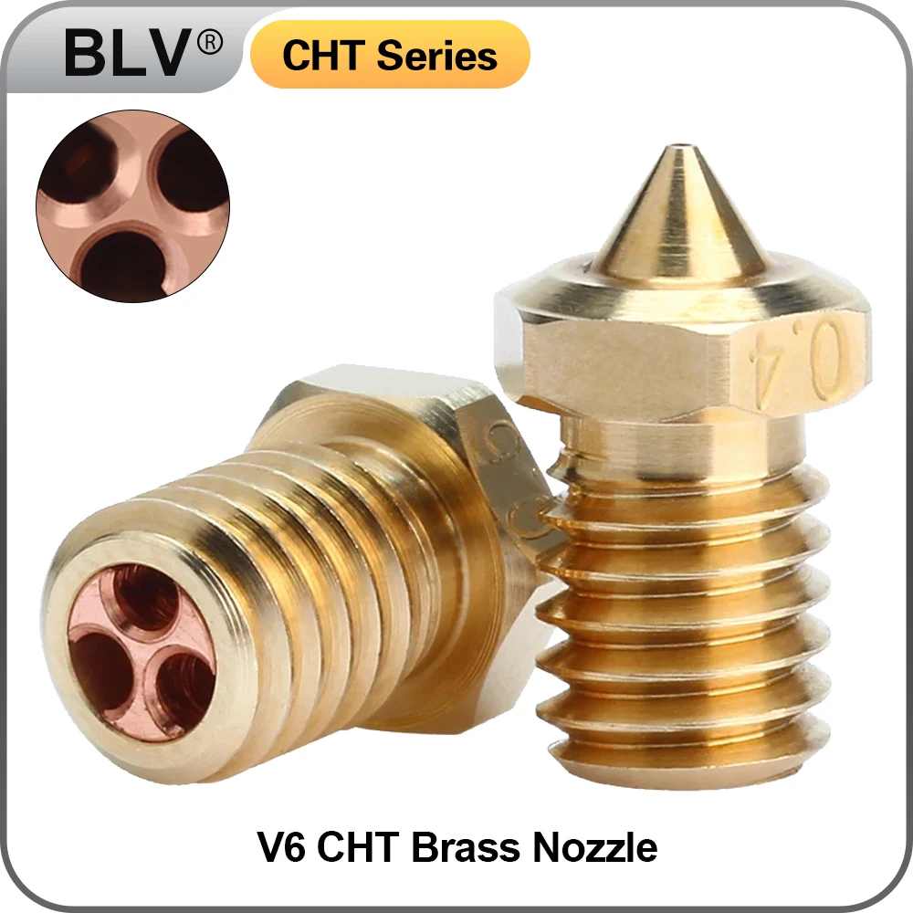 BLV Brass V6 CHT Nozzle Thread M6 For V6 Heater Block High Flow Extruder For DRAGON HOTNED RAPIDO TD6 MATRIX DDE ENDER 3 CR10