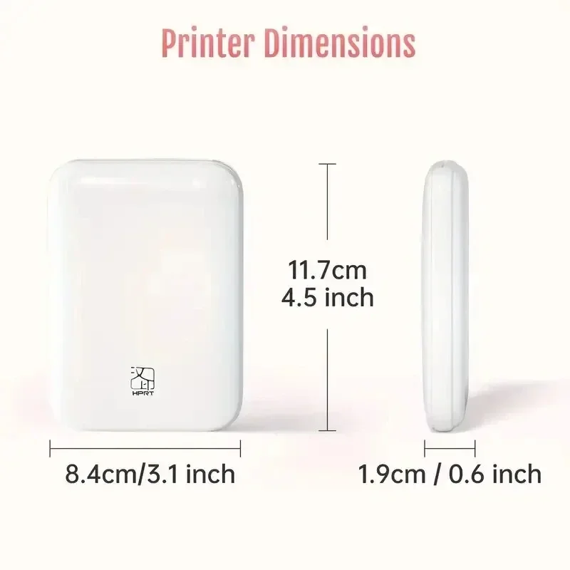 GlowMartHPRT MT53 Mini Pocket 3 Inch Mini Bluetooth Wireless Photo Printer Portable Color Photo Printer Usb Printers &