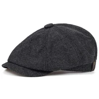 Male Ivy Hat Big Head Man Autumn and Winter Newsboy Cap Top Grade Beret Caps 6