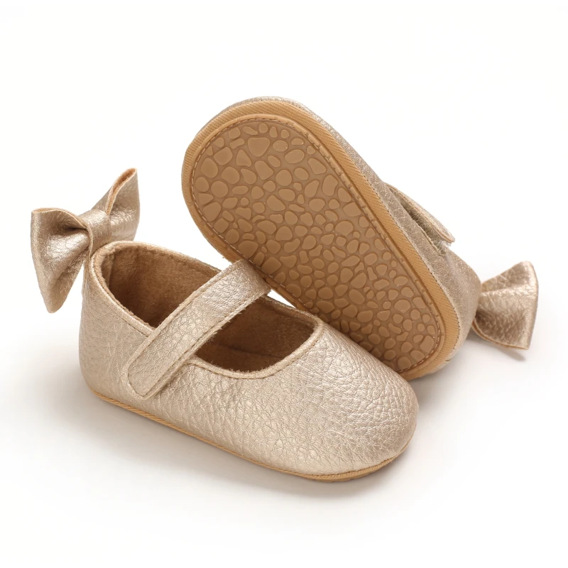 Baby Walking Shoes Golden Baby First Walkers Shoes Gold Princess Shoes Comfortable Soft Soled Non Slip Walking Shoes Pre-Walkers