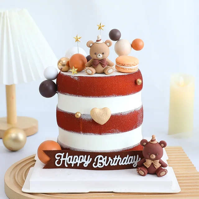 귀여운 곰 케이크 토퍼로 생일 파티를 달콤하게 만들어보세요!