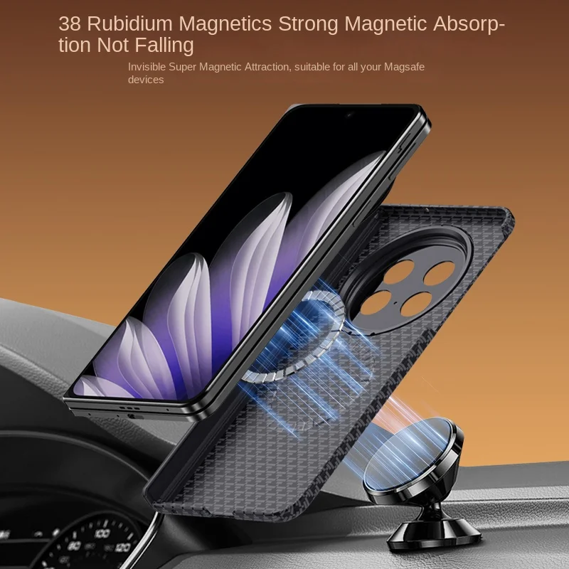 Textured Slim Fiber Phone Case with Metal Lens Bracket - Magnetic Drop & Fingerprint Resistant