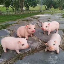 2Pcs Resin Simulation Pig Model Ornament For Home Decoration Scene Sketch Prop