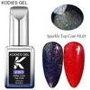 KODIES GEL Aurora Sparkle Top Coat Glitter Gel Nail Polish 2 IN 1 Chrome Pigment Shine Gel Finish Sealer Color Topcoat Nails Art 1