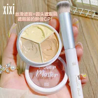 Cover Master Tricolor Concealer with Brush Face Basic Contour Palette Cover Up Flaw Spots Pimples Dark Circles Waterproof Makeup 1