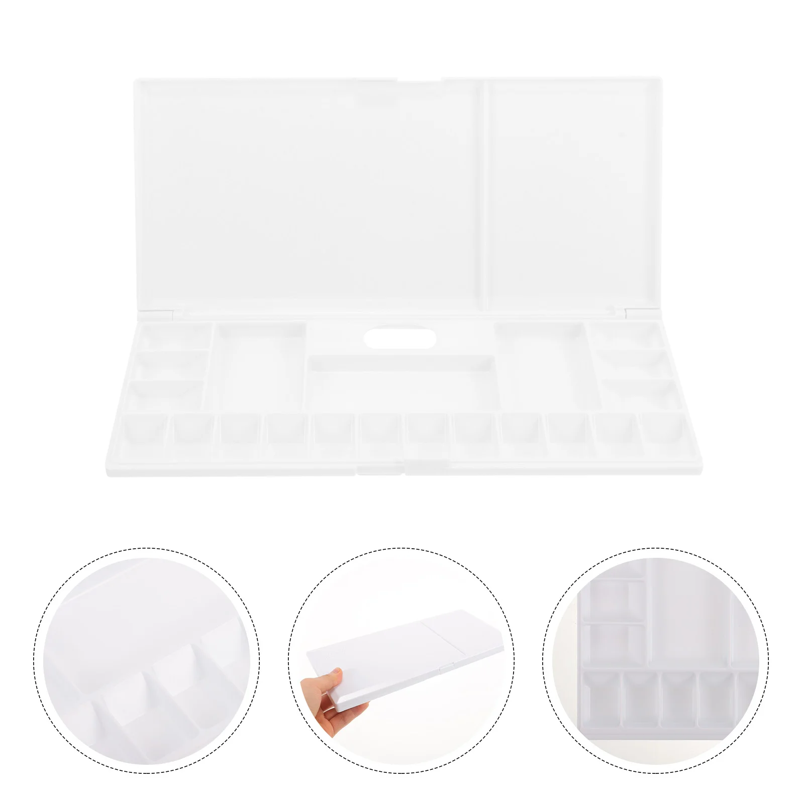 Color Box Trays Mixing Painting Compartments Cases Pigment Mixed Plate Water Holder Plastic Watercolor for Artist Student 12 pcs palette pigment tray paint mixing trays tools pallets plastic watercolor mixers plates artist for painting