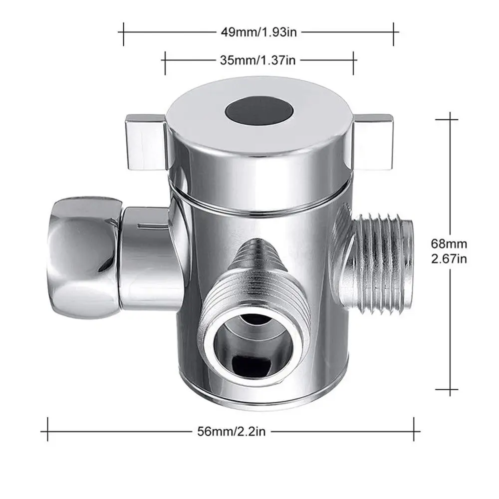 3-Way Connector T-Adapter Shower Head Shunt Diverter Valve Switch Adjustable Arm Mounted Diverter Valve Toilet Bidet Bathroom diverter valve shower head diverter valve t adapter valve
