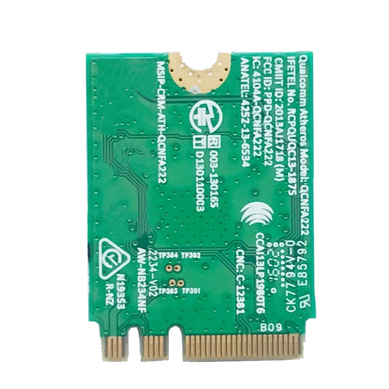 QCNFA222 AW-NB234NF 802.11A/B/G/N Wireless WIFI Bluetooth Card 2.4Ghz 5Ghz Wifi + BT 4.0 NGFF Wlan