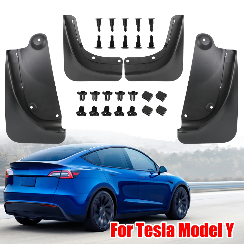 

Брызговики для модели Tesla Y автомобильные, брызговики, набор брызговиков, задние аксессуары для замены автомобиля, без ошибок