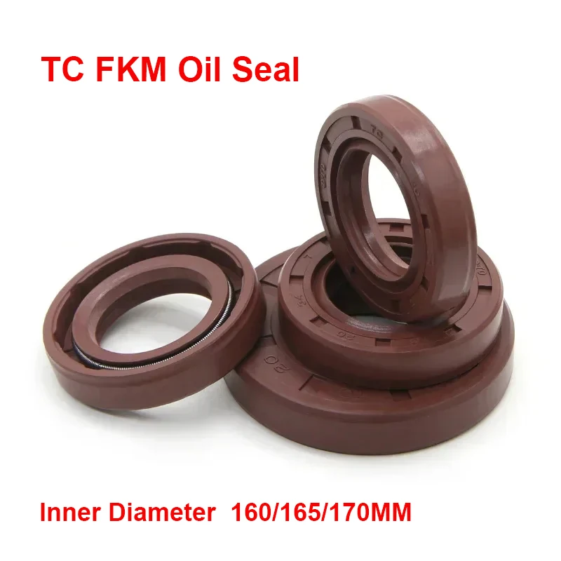 

1Pcs Brown TC FKM Oil Seal Fluoro Rubber Gasket Rings Cover Double Lip With Spring For Bearing ID*OD*THK 160/165/170MM