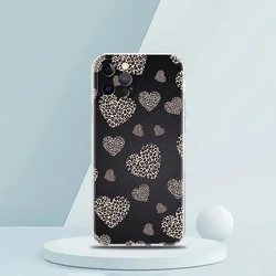 Gold Pink Rose Glitter Hearts Luxury Silicone Clear Phone Case - iPhone 13 Pro Max (B7)
