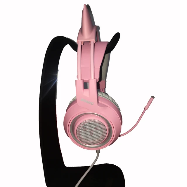 Somic G951S Casque de Jeu Rose avec Ajustement du Volume du Micro pour Xbox  One, PS4, PC, Casque Amovible pour Oreille de Chat pour Fille Femme, avec  Prise de 3,5 mm 