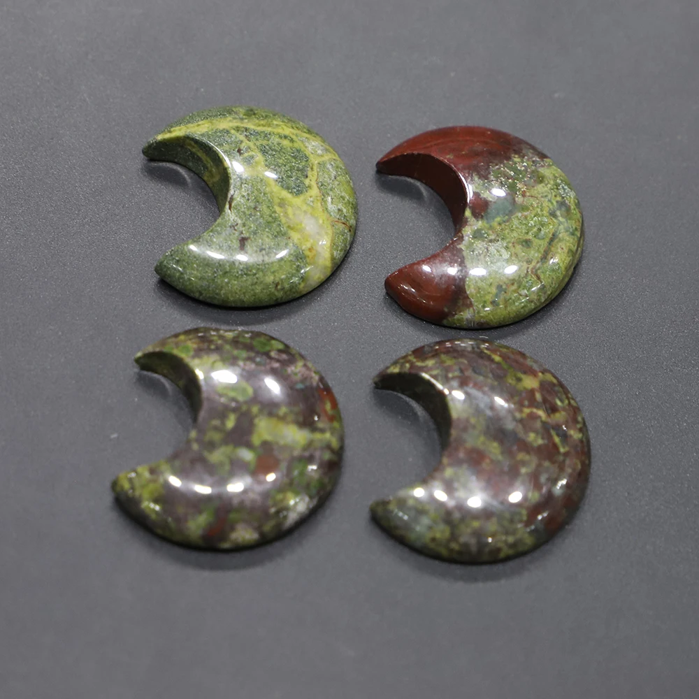 10PCS Natural Stone Crystal Agate Moon Statue Jewelry Making Necklace Pendant Reiki Healing Gemstone Hand Polished Craft Gift