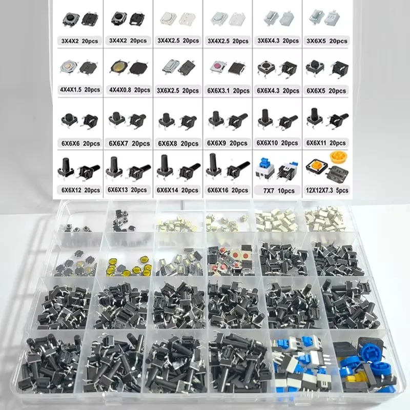 Push Button Switch 785pcs Assortment Kit