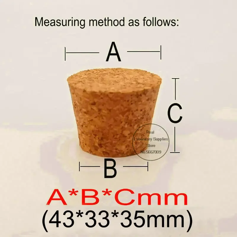 Lab Wooden Corks Test Tube Stoppers 43*33*35mm Tea Jar Cover Wine Glass Bottle Plugs for School Experiment or household lab bottle stopper
