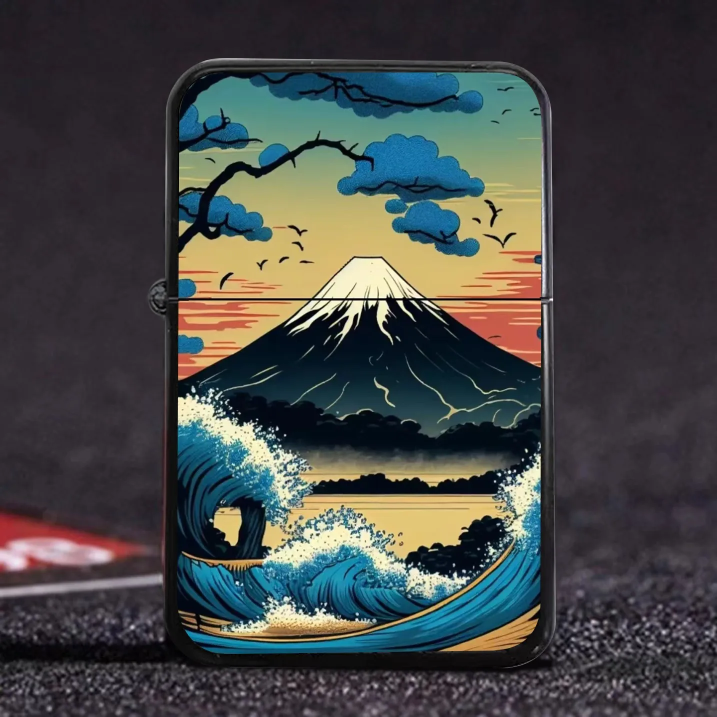 Fuji Mountain Kerosene Lighter Metal Windproof Lighter Landscape Creative Advertising Machine Scenic and Historic Site