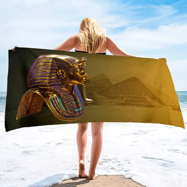 Toalla de Playa Grande Egypt Gold, toalla suave con diseño único, sin  arena, ligera, de secado rápido, para gimnasio, junto a la piscina, para  hombre - AliExpress