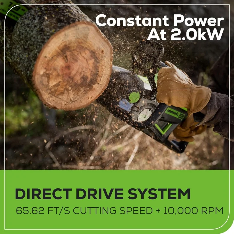 60V 18" Brushless Cordless Chainsaw, 4.0Ah Battery and Charger Included