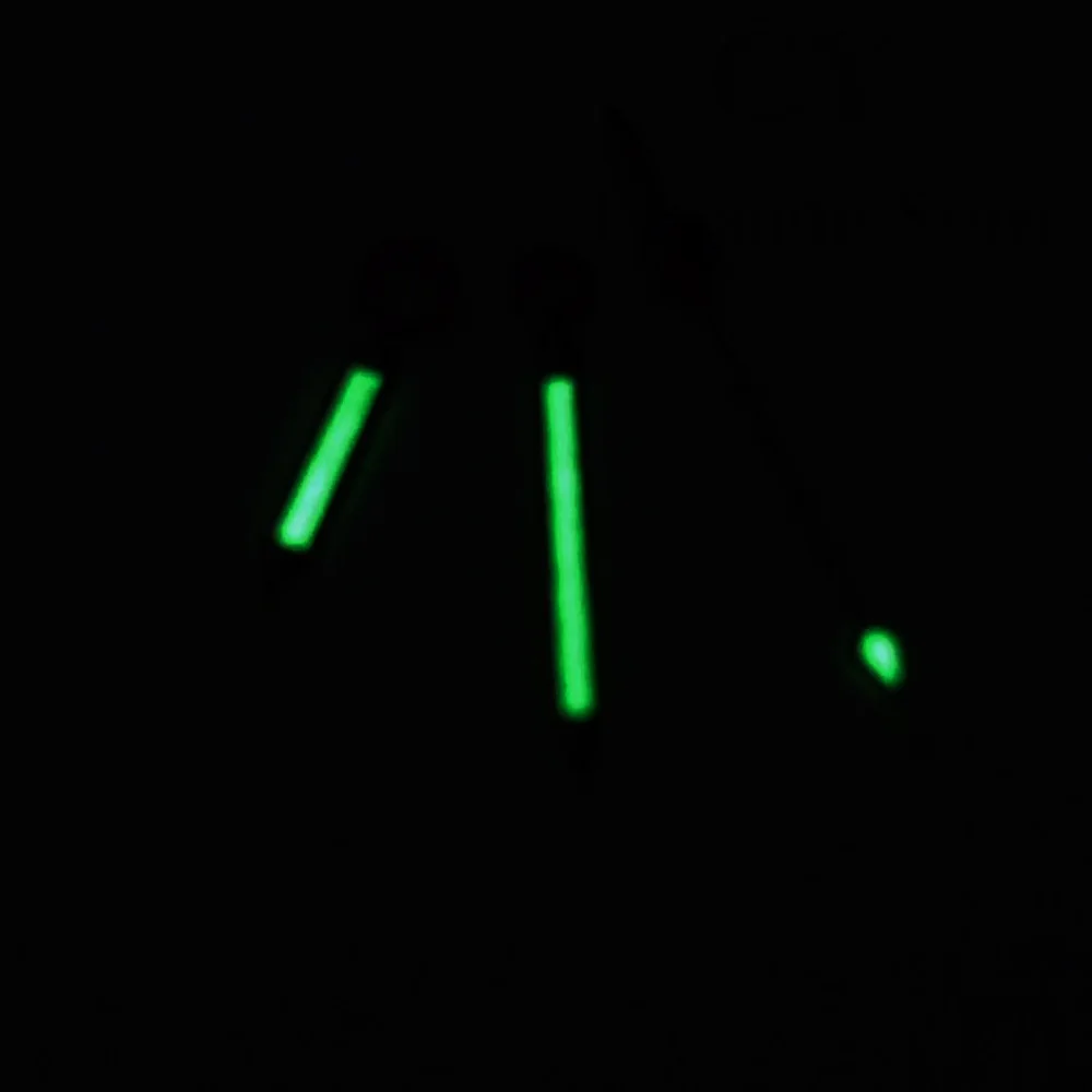 Silver, Gold, Black, and Rose Gold Watch Hands with Green Luminous Finish