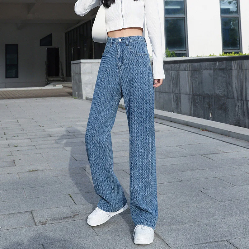 Jacquard Blue Women Pants 2021 New 