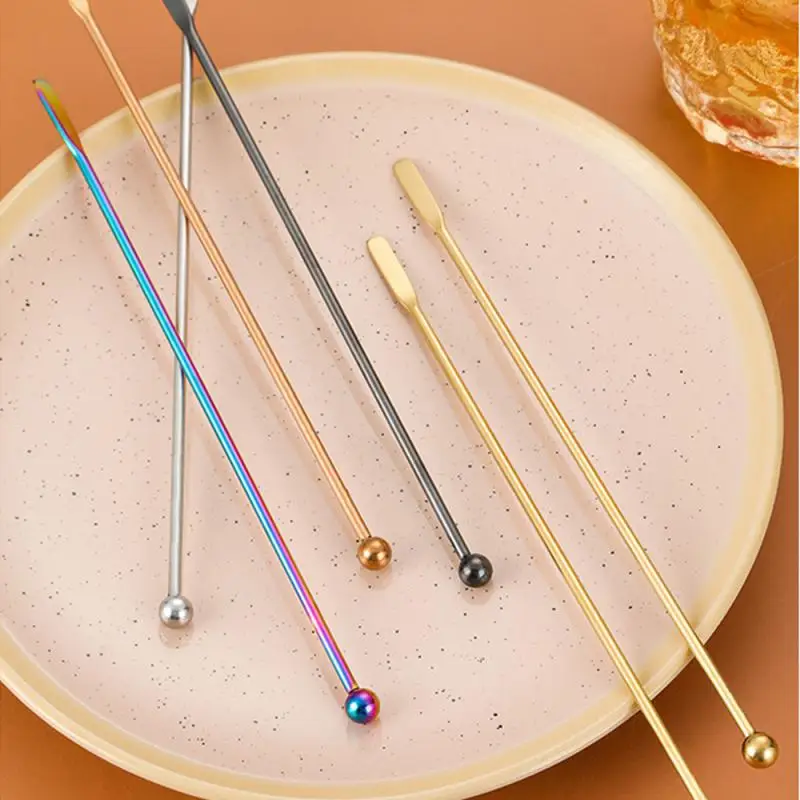 30cm Stainless Steel Stir Bar Spoon Mixing Ounces Cocktail Long Handle Spoon Teadrop Bar Spiral Pattern Bartender Tools cocktail spoon cocktail stir sticks