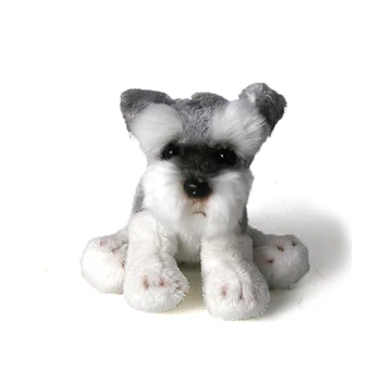 Kawaii Schnauzer Dog Plush Toy Small Soft Simulation Kids Stuffed Animal Toys for Children Cute Photo Props Girls Birthday Gift