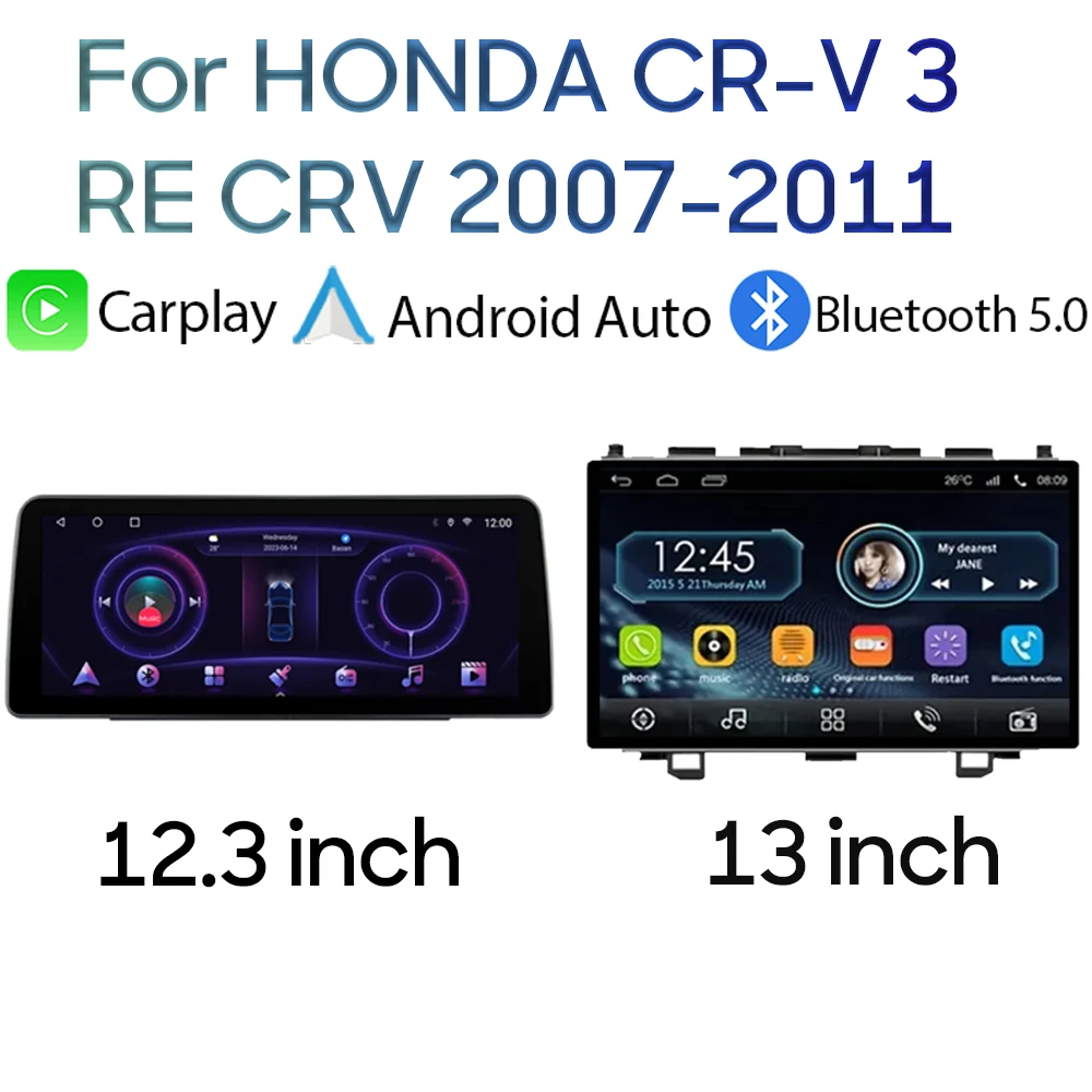 4G Android Bt Per Honda Cr-V 3 Re Crv 2007-2011 Autoradio Carplay Navigazione Gps Lettore Stereo Multimediale 5G Wifi Bt No 2Din Dvd