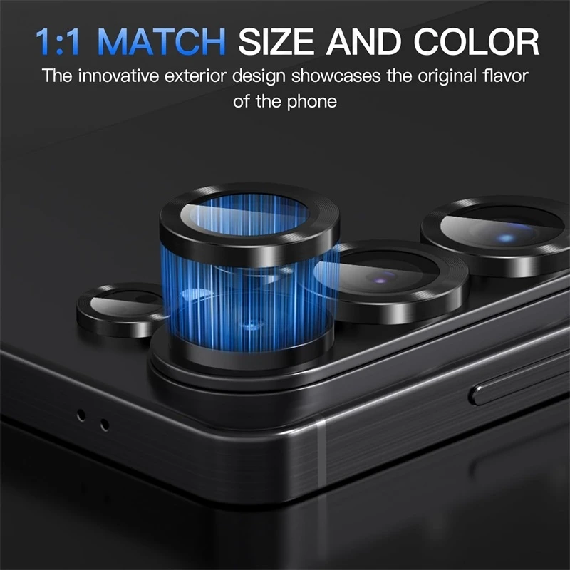 Enhanced Back Camera Protector with 8K HD Glass and Metal Ring Lens Cap