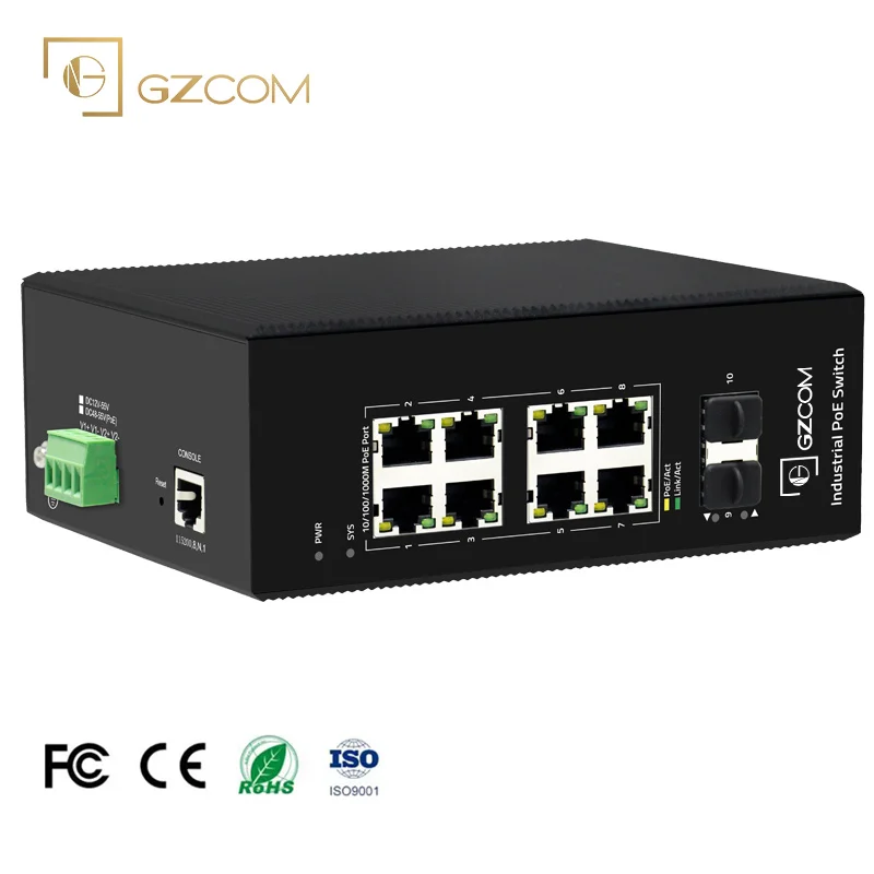 

Hot Sale PoE Switch 8 Ports Gigabit L2 Managed Industrial Network with 2 2.5G SFP
