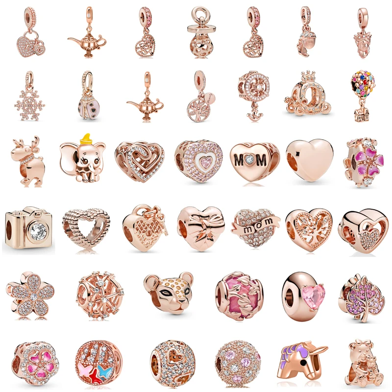 

New Original Exquisite Cute Animal Love Camera Leaf Beads Suitable for The Original Pandora Lady Jewelry Gift