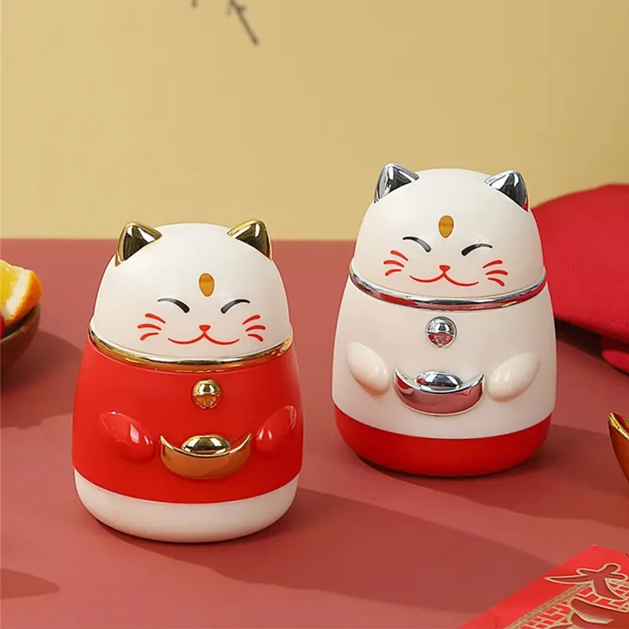 1PC Automatic Pop-Up Toothpick Holder with Cute Cat Decoration Novelty Kitchen Home Storage Box
