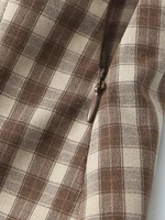 Women's Fashion Fitted Checkered Waistcoat Top And Mid-Waist Side-Zip Pleated Skort Two-Piece Set for Females Mujer - Image 6