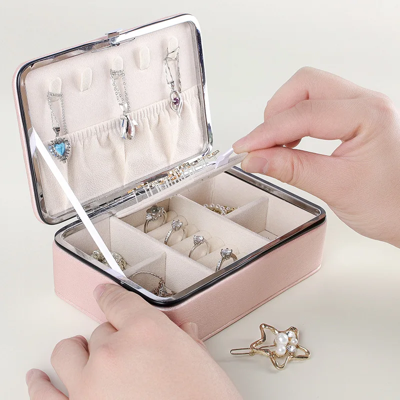 

Makeup Bag Jewelry Box Necklace Earring Ring Jewelry Box Contains Multi-function Portable Jewelry Box Cosmetic Bag Makeup Box