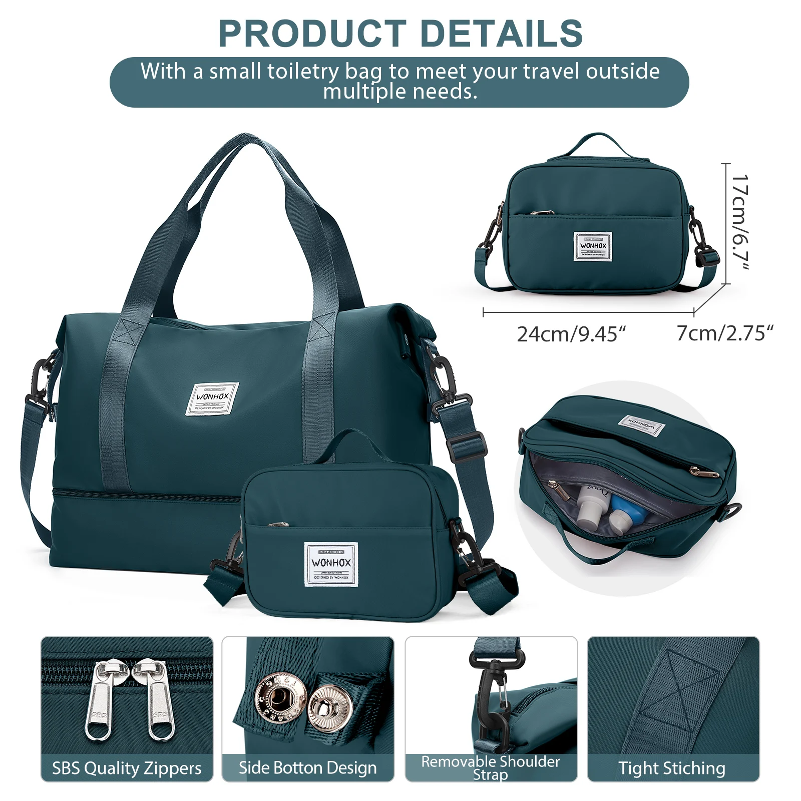 Large Capacity Lightweight Travel Duffle Bag Carry-On Luggage for Women Men, Weekend Gym Bag with Shose Compartments, Travel Bag