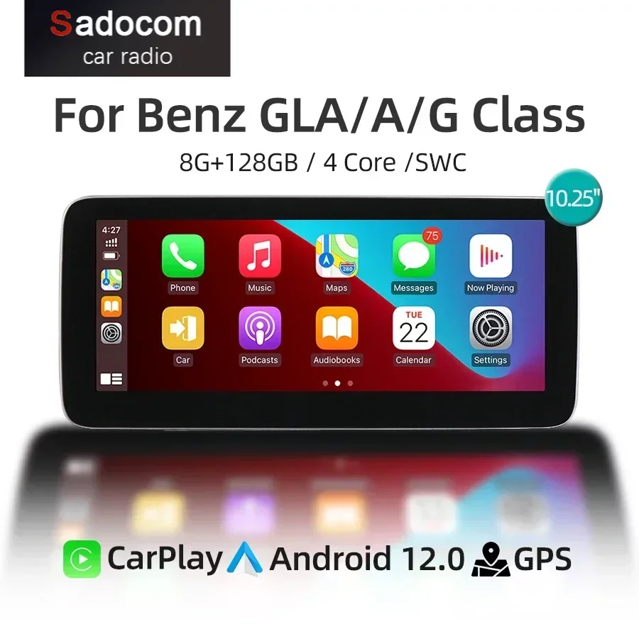 

Android 12 For Mercedes Benz GLA Class A Class G Class 2013-2015 Car Multimedia Player CarPlay 4G WiFi GPS Navigation Car Radio