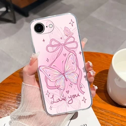 Creative Cute Anime Clear Silicone Phone Case - Soft TPU Lightweight Protective Back Cover - iPhone 16e (2025) (U671)