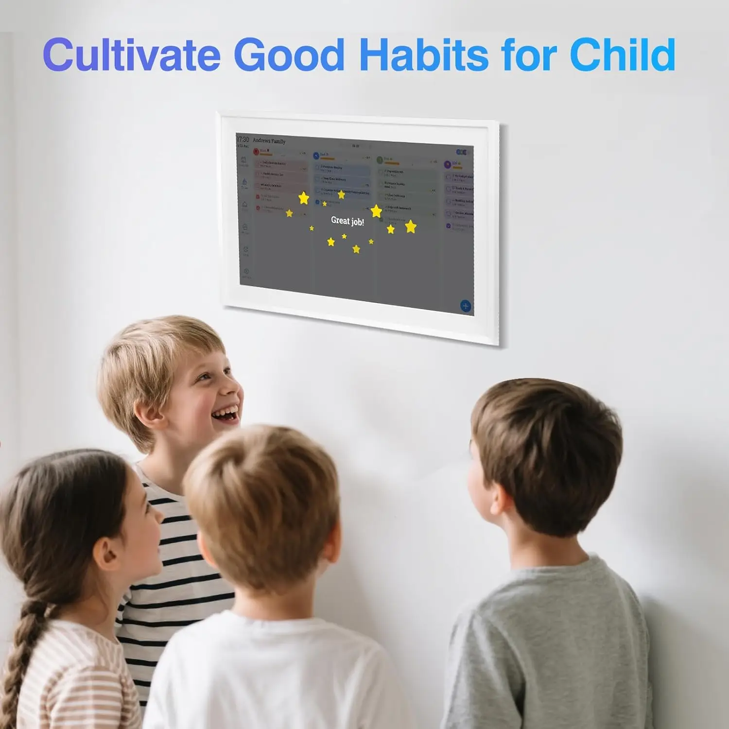 Digital Calendar 15.6 inch Wall Calendar Planner with Touch Screen, Electronic Calendars for Family Organizer, Smart Chore Chart