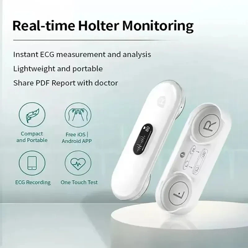 ECG Monitor Portable OLED Bluetooth EKG Cardiaco Heart Monitoring Wearable Unlimited Data Storage Share