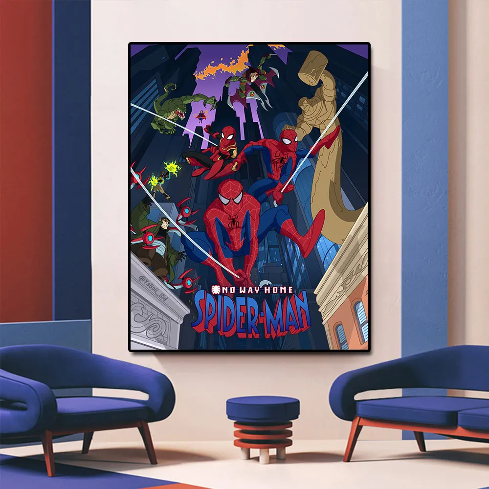 Spider Man Canvas Painting No Way Home Hd Marvel Cartoon Picture Prints Poster Wall Art For Living Room Decoration Cuadros Gift