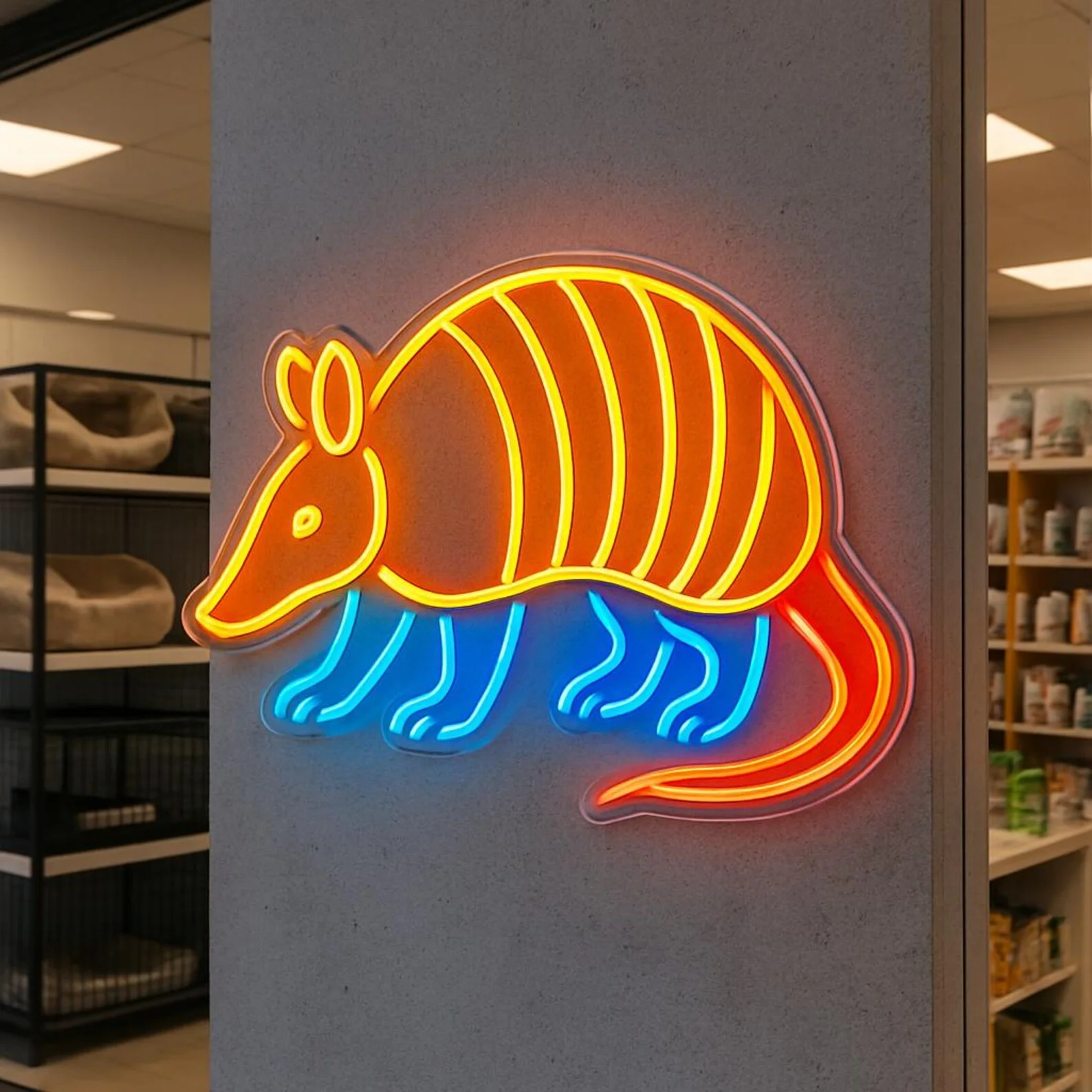 Armadillo 네온 사인, Armadillo 사인, 동물 네온 사인, 홈 장식 어린이 방 장식, 어린이를위한 선물