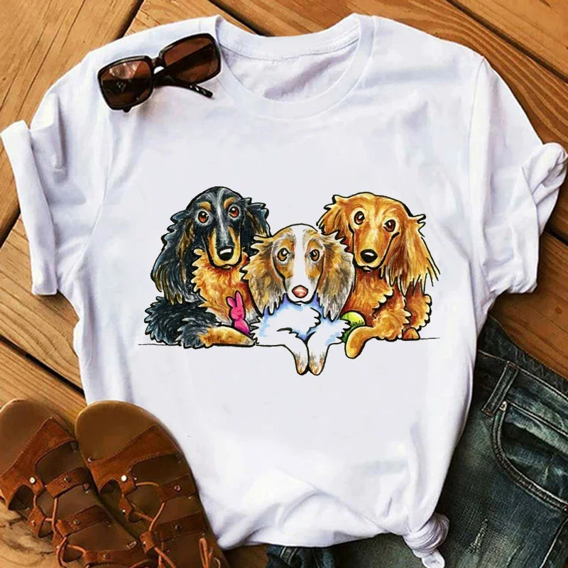 I Love My Dachshund T Shirt Best-Seller Cartoon Bassotto Stampato Harajuku T-Shirt Per Uomo E Donna T-Shirt Oversize Tee