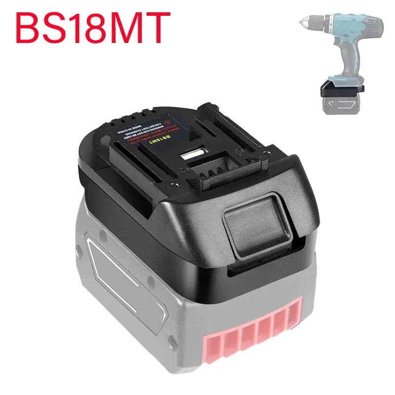For Bosch 18V BAT619G/620 Batteries Convert To for Makita 18V BL 1860 Lithium Battery New BS18MT Battery Adapter Converter USB