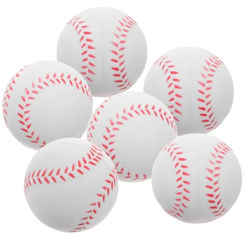 6/24Pcs Mini Baseball Sponge Ball Toy Outdoor Decompression Sport Practice Trainning Base Ball Toy Kids PU Baseball Toy Gift 5