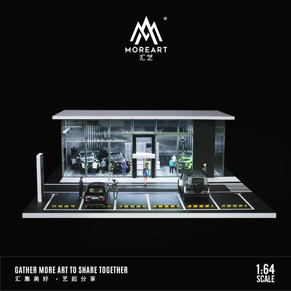 

MoreArt/Time Micro 1:64 4S магазин автомобиля выставочный зал освещение версия сцены/Тема сборка версия имитация модели автомобиля из сплава
