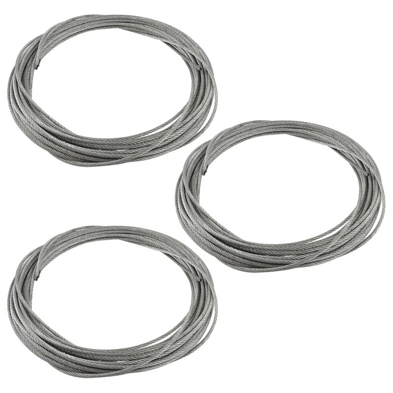 

3X 3Mm Diameter Flexible Stainless Steel Wire Rope Cable 12 Meter Length