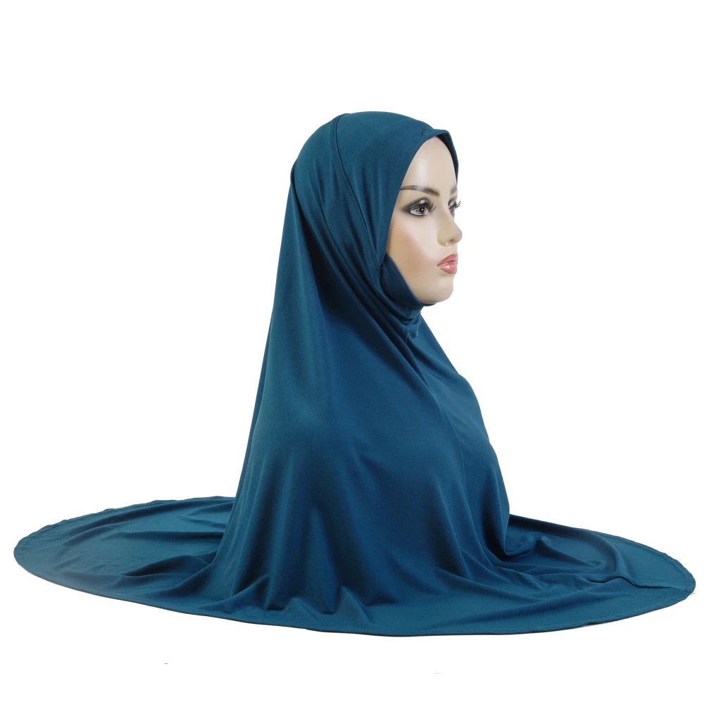 H305 Effen Xl Maat Moslim Hijab Met Kin Deel Top Kwaliteit Extra Maat Amira Pull On Islamitische Sjaal Hot Sell Hoofddoek